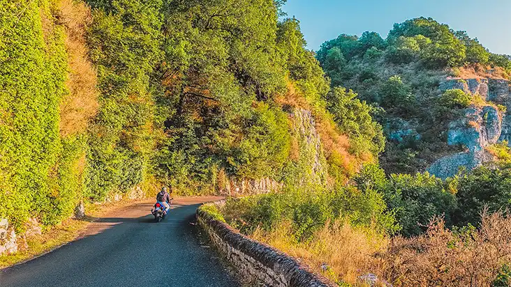 motorcycle tours departing from camping les hirondelles